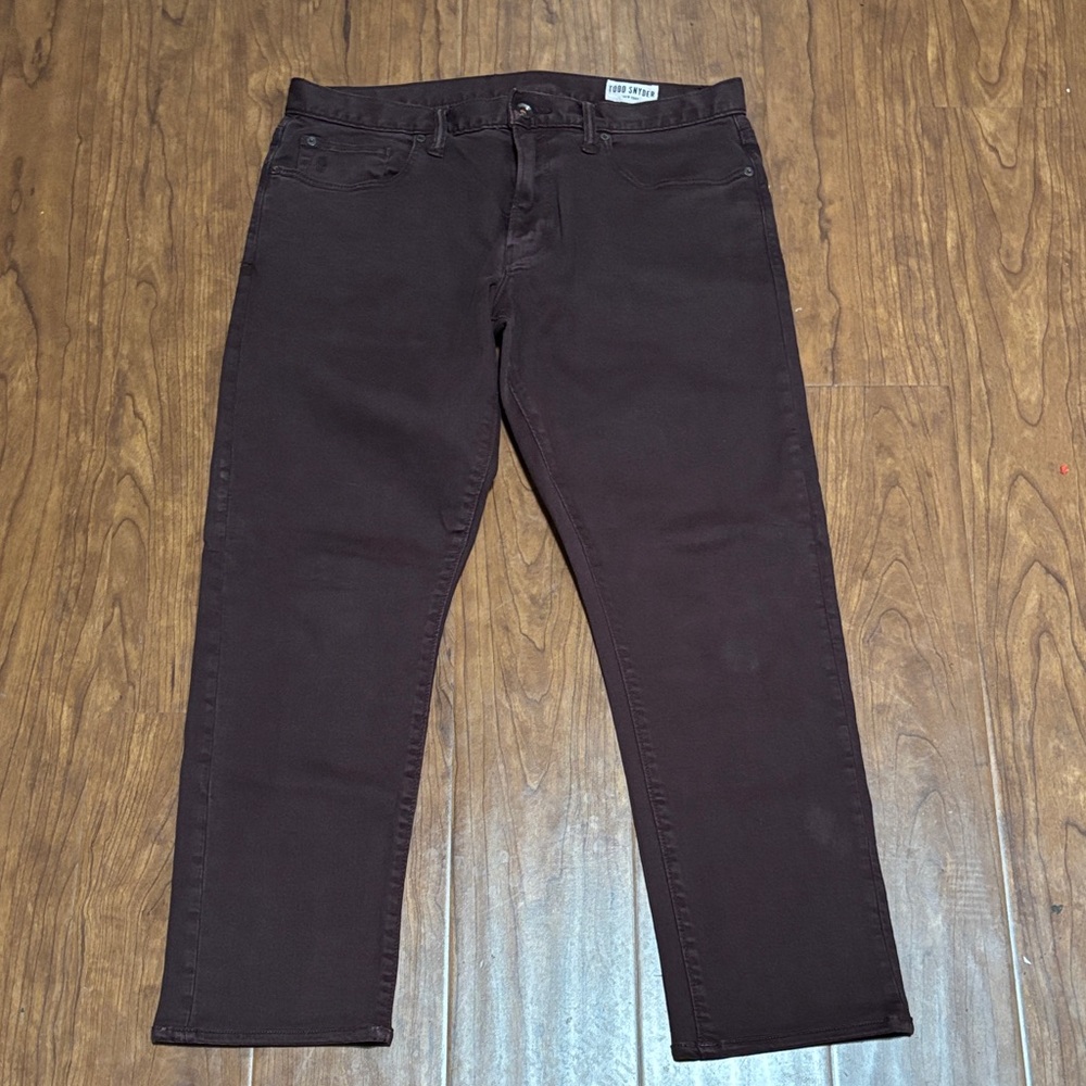 Todd Snyder Burgundy Slim Straight Denim Jeans